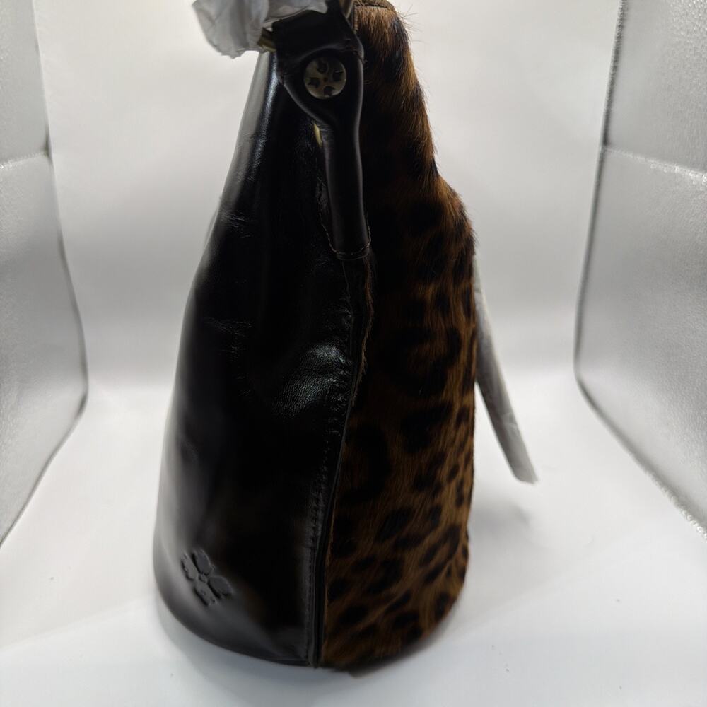 BNWOT Patricia Nash Torresina Tobacco Brown Leopard Calf Hair Bucket Tote Bag - Picture 7 of 16
